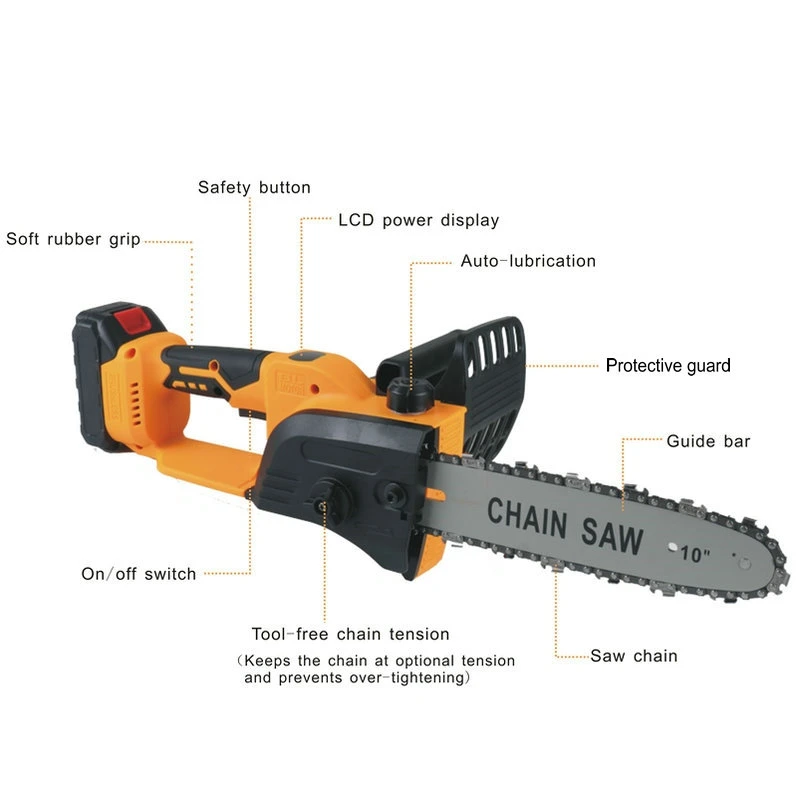 New Arrival Upgraded Brushless 10&quot;/12&quot; Battery Power Cordless Chain Saw